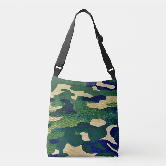 Camo Print Cross-Body Canvas tas (Voorkant)