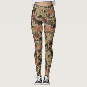 Camo Red en White Basenji Dog Design Leggings