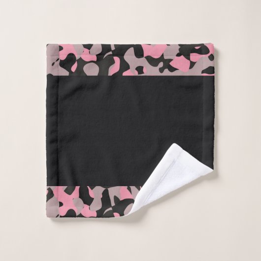 Camo rose et noir (Gant de toilette)