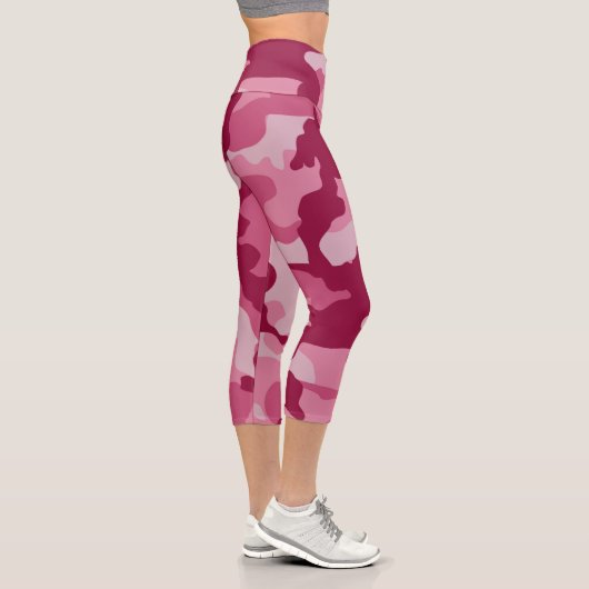 Camo rose Haut-Taille Capri Leggings (Droite)
