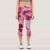 Camo rose Haut-Taille Capri Leggings (Recto)