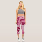 Camo rose Haut-Taille Capri Leggings (Recto)