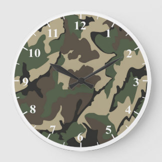 Camo Round Large Wall-lock Grote Klok