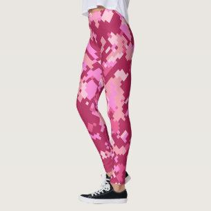 Camo   Roze Camouflage Pixel Leggings