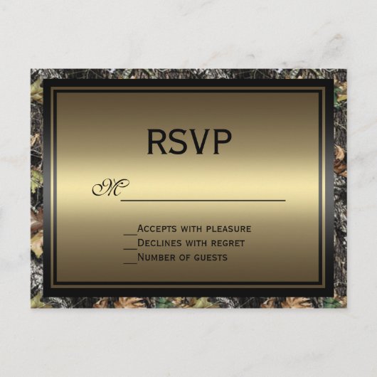 Camo RSVP-Briefkaart Uitnodiging Briefkaart (Voorkant)