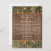 Camo Rustic Wedding Invitation Kaart (Achterkant)
