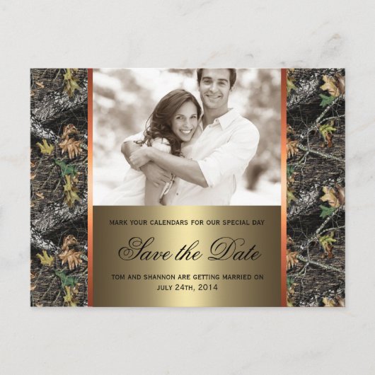 Camo Save the Date Briefkaart (Voorkant)
