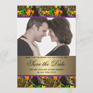 Camo Save the Date-foto Kaart