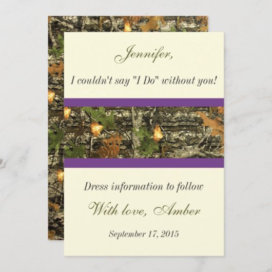 Camo Serez-vous ma femme de ménage Invitation (Devant / Derrière)