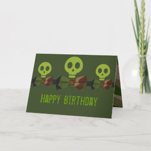 Camo Skeleton Verjaardag Kaart