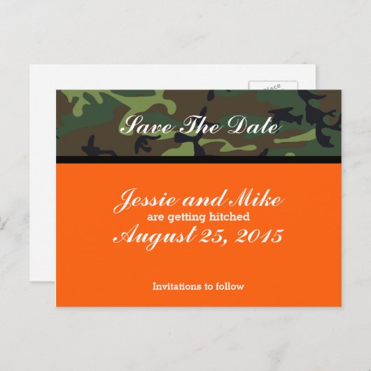 Camo Sla de datum Briefkaarten (Voorkant / Achterkant)