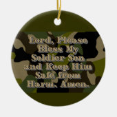 Camo Soldier Son Prayer Ceramic Ornament (Voorkant)