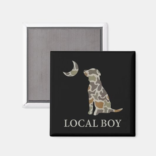 Camo Southern Local Boy Duck Hunting Black Lab Out Magneet (Voorkant / Achterkant)