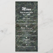 Camo Sparkle Glam Party menu Groen en Zilver Leger (Voorkant)