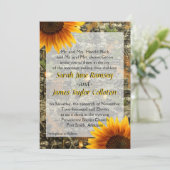 Camo & Sunflower Weddenschap Kaart (Staand voorkant)