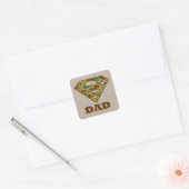Camo Super Pap Vierkante Sticker (Envelop)