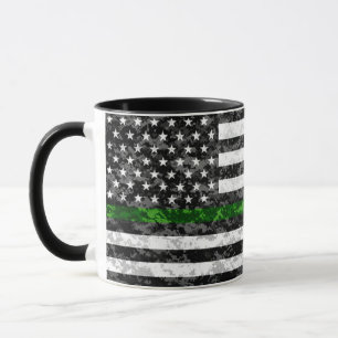Camo Thin Green Line Flag Mok