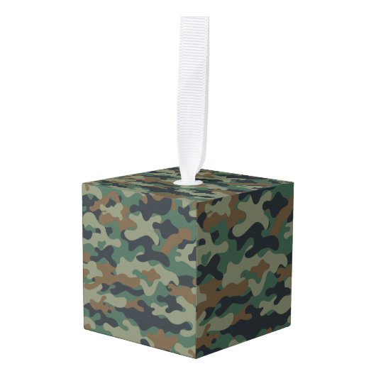 Camo Tissue Box Holder Kubus Ornament (Voorkant hoekig)