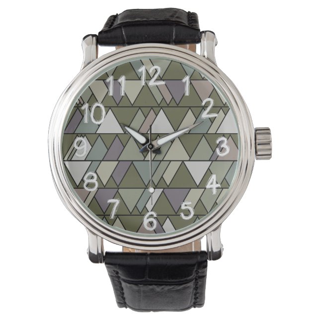Camo Triangles Horloge (Voorkant)