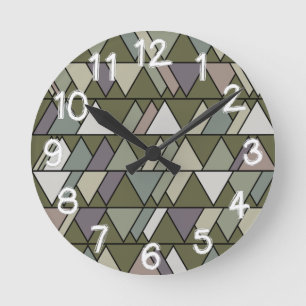 Camo Triangles Ronde Klok