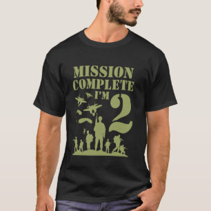 Camo Twee Verjaardag Jongen Militair 2e Partij Jon T-shirt