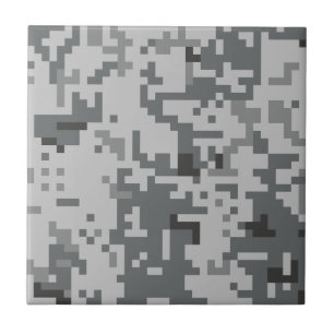 Camo Urban Grey Pixel Tegeltje