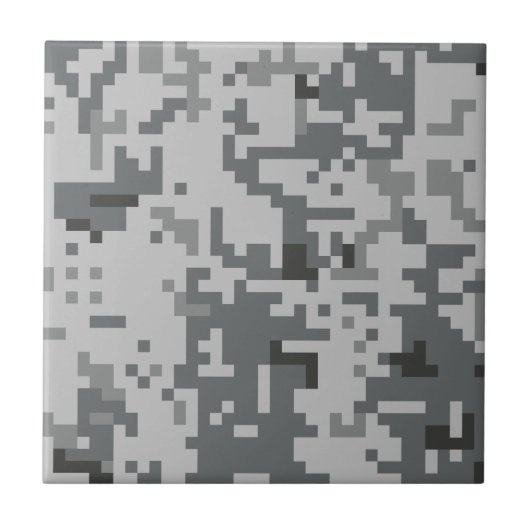 Camo Urban Grey Pixel Tegeltje (Voorkant)