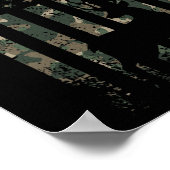 Camo Us Flag Deer Elk Buck Camouflage Hunting Hunt Poster (Hoek)