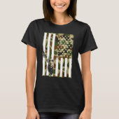 Camo US Flag Deer Hunting T-shirt (Voorkant)