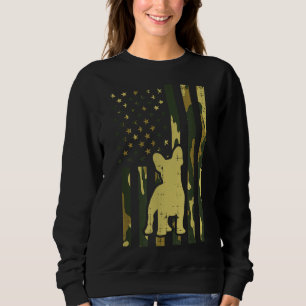 Camo US Flag French Bulldog Frenchie Patriot Dog L Trui