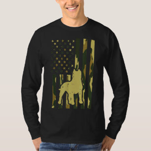 Camo US Flag Pitbull Patriot Pittie Dog Lo T-shirt