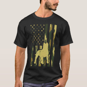 Camo US Flag Pitbull Patriot Pittie Dog Lo T-shirt