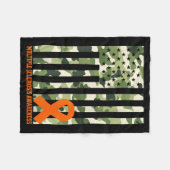 Camo Usa Flag Multiple Sclerosis Awareness Month M Fleece Deken (Voorkant (Horizontaal))