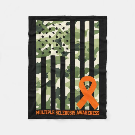 Camo Usa Flag Multiple Sclerosis Awareness Month M Fleece Deken (Voorkant)