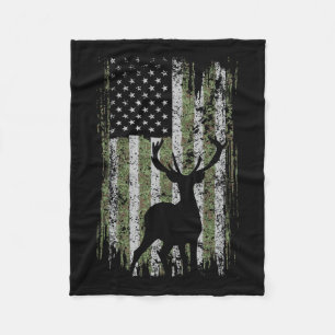 Camo USA Vlag Herten Elk Buck camouflage jacht voo Fleece Deken