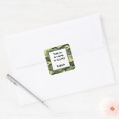 Camo Verjaardagsfeestje Favor Sticker groen (Envelop)