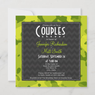 Camo Vert Acide ; Invitation Couples Douche