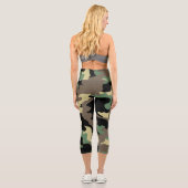 Camo Vert Haut-Taille Capri Leggings (Verso)