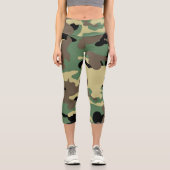 Camo Vert Haut-Taille Capri Leggings (Recto)