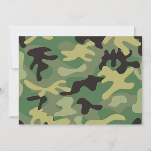 Camo vert | Invitation de fête d'anniversaire (Dos)