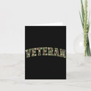 Camo Veteraan Camouflage Varsity Tekst Vaderdag Kaart