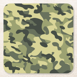 Camo Vierkante Kartonnen Onderzetter