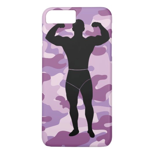 Camo violet avec Coque iphone Bodybuilder (Dos)