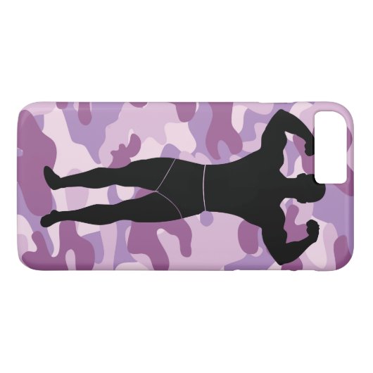 Camo violet avec Coque iphone Bodybuilder (Dos (Horizontal))