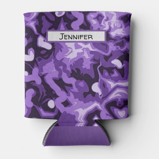 Camo Violet Peut Bouteille Glacière Stocker Stuffe (Devant)