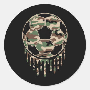 Camo Voetbal Footbyll Drip Camouflage Coquette Ronde Sticker
