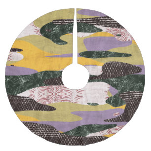 Camo vormen: levendige collage montage. kerstboom rok