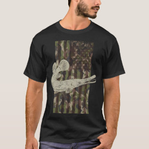 Camo VS Vlag Amerikaanse Alligator Gar Visgrafiek T-shirt