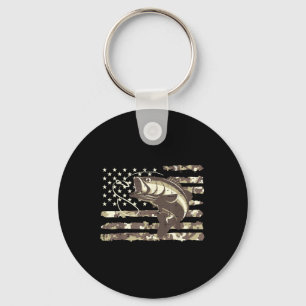 Camo VS Vlag B Vis Cool Vissen Patriottische Manne Sleutelhanger