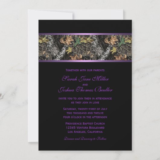 Camo Wedding Invitations Kaart (Voorkant)